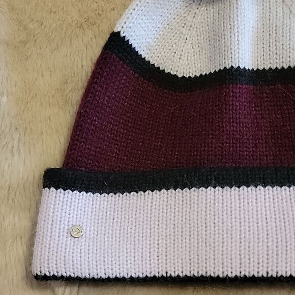 KATE SPADE COLOR BLOCK BEANIE WINTER HAT